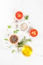 Cooking herbs and spices background Royalty Free Stock Photo