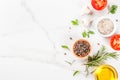 Cooking herbs and spices background Royalty Free Stock Photo