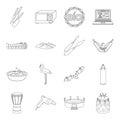 Cooking, history, ecology and other web icon in outline style.shopping, sports, building icons in set collection.