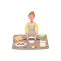 Cooking Hobby Cartoon Composition