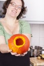 Cooking hokkaido pumpkin soup Royalty Free Stock Photo