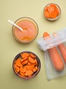 cooking homemade baby food from carrots Royalty Free Stock Photo