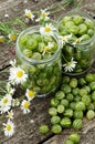 Cooking homemade gooseberry jam Royalty Free Stock Photo