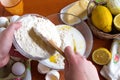 Ingredients for homemade lemon cake, which are on the table