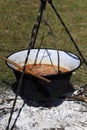 Hungarian dish bogracs during cooking Royalty Free Stock Photo