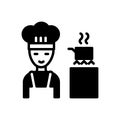 Black solid icon for Cooking, apron and chef Royalty Free Stock Photo