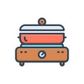 Color illustration icon for Cooking, boiling and food