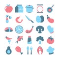 Cooking icon set. Collection of kitchen utensil Royalty Free Stock Photo