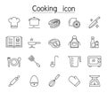 Cooking icon set in thin line style