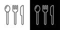 Cooking icons. Cutlery. Spoon, fork, knife icon