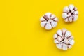 Cooking ingredients, Garlic on yellow background. Healthy eating concept Royalty Free Stock Photo