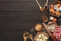 Cooking ingredients for pie background with copy space Royalty Free Stock Photo