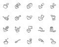 Cooking instruction line icons set