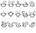 Cooking instruction vector icons set. EPS 10.