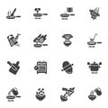 Cooking instruction vector icons set