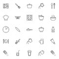 Cooking instructions outline icons set Royalty Free Stock Photo