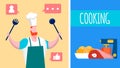 Cooking Internet Blog, Vlog Vector Illustration