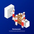 Cooking Isometric Background Royalty Free Stock Photo