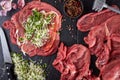 Cooking italian braciole, view from above