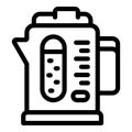 Cooking kettle icon outline vector. Cup water