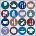 Cooking and kitchen dishes icons