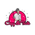 Cooking lady chef logo