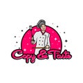 Cooking lady chef logo Royalty Free Stock Photo