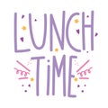 Cooking lettering, handwritten text lunch time funny decoration Royalty Free Stock Photo