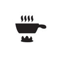 Cooking line icons. Boiling time, Frying pan and Kitchen utensils. Fork, spoon and knife line icons. Recipe book, chef hat and cut Royalty Free Stock Photo