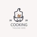 Cooking logo design. Icon or symbol inspration simple line for restaurant business Royalty Free Stock Photo