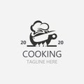 Cooking logo design. Icon or symbol inspration simple line for restaurant business Royalty Free Stock Photo