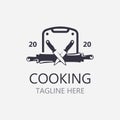 Cooking logo design. Icon or symbol inspration simple line for restaurant business Royalty Free Stock Photo