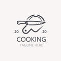 Cooking logo design. Icon or symbol inspration simple line for restaurant business Royalty Free Stock Photo