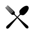 Cooking logo icons. Folk, spoon and knife isolated illustration