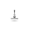 Cooking logo with ladle icon with shadow Royalty Free Stock Photo