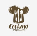 Cooking logo. Restaurant, cuisine label or symbol. Vector illustration Royalty Free Stock Photo