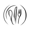 Cooking logo .Spoon fork and knife 