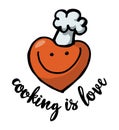 Cooking is love kitchen apron decoration