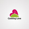 Cooking love logo vector, icon, element, and template for company Royalty Free Stock Photo