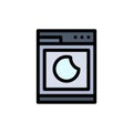 Cooking, Machine, Wash, Clean Flat Color Icon. Vector icon banner Template