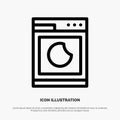 Cooking, Machine, Wash, Clean Line Icon Vector