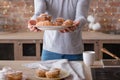 Cooking man hobby lifestyle fresh cakes pastries Royalty Free Stock Photo
