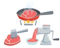 Cooking meat set