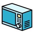 Cooking microwave icon, outline style