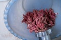 Cooking minced meat with a manual meat grinder