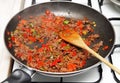 Cooking Minced meat sauce Royalty Free Stock Photo