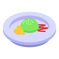 Cooking molecular cuisine icon, isometric style