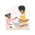 Cooking with mom isolated cartoon vector illustrations.