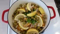 Cooking Moroccan Chicken with lemon and olives