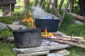 Cauldron on the fire Royalty Free Stock Photo